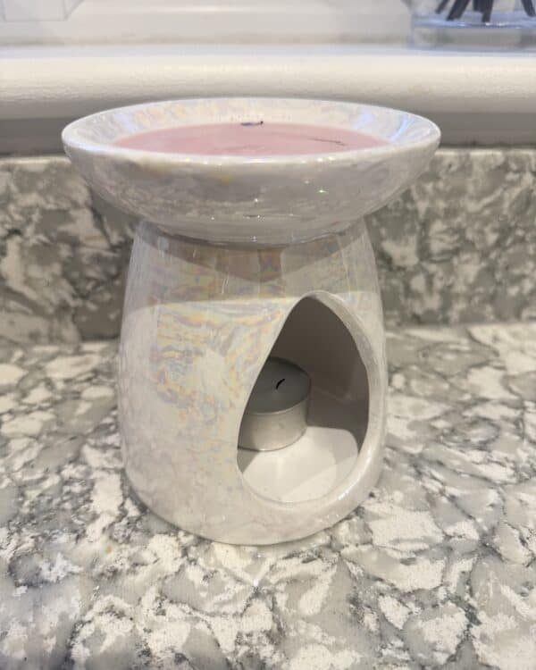 XL Tea Light Wax Burner For Wax Melts Pearl White Easy Use Lucia Rose